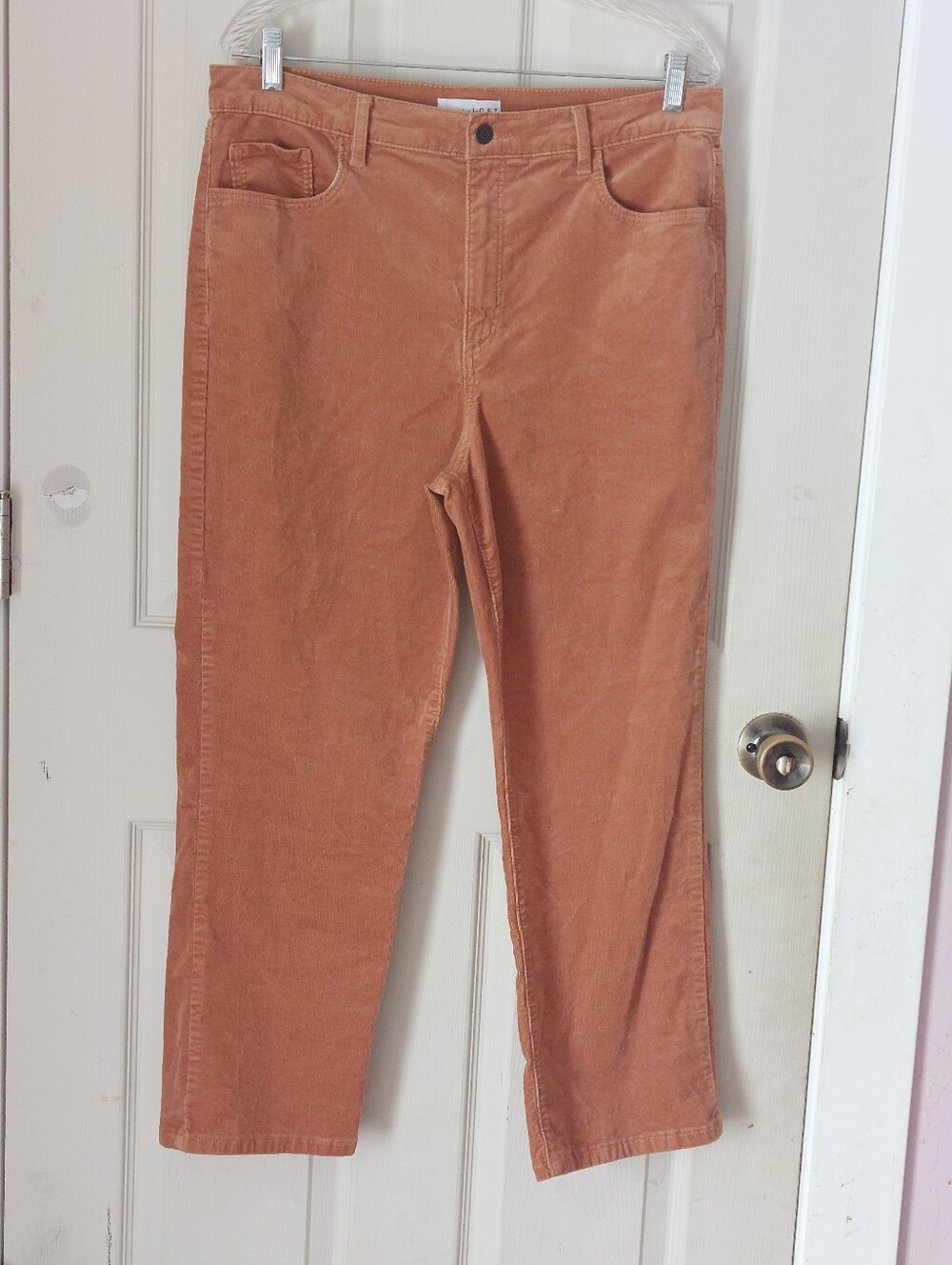 LOFT Terracotta High Waist Cropped Corduroy Pants Size 31 12